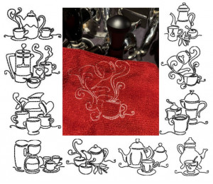 ADVENTSKALENDER 17. Dezember - Stickserie Kaffee und Tee